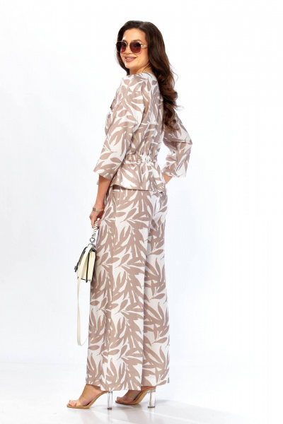 Блуза, брюки Taita plus 2615 абстракция беж+молоко - фото 4