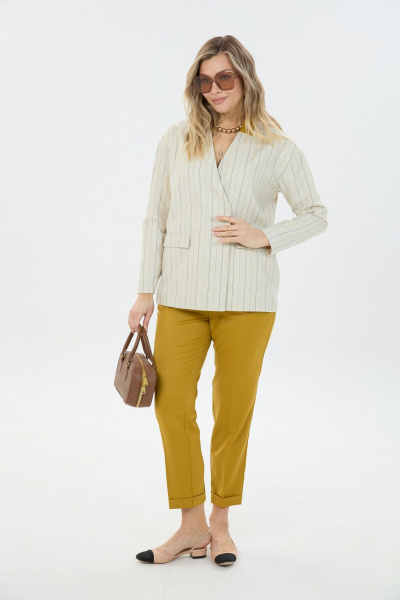 Брюки, жакет LM К1780145 полоска_льняная - фото 1