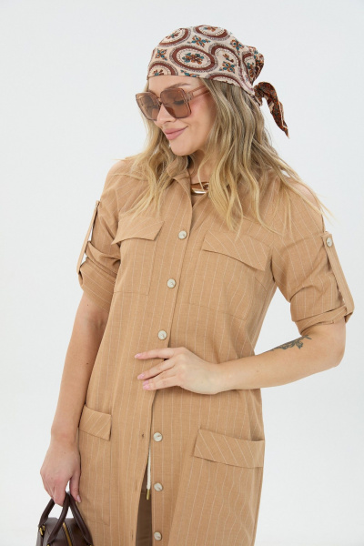 Брюки, платье LM 8032 песочная_полоска - фото 7