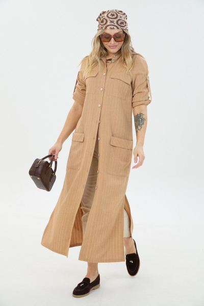 Брюки, платье LM 8032 песочная_полоска - фото 3