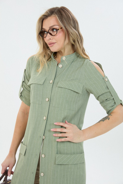 Брюки, платье LM 8032 зеленая_полоска - фото 8