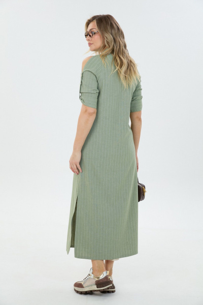 Брюки, платье LM 8032 зеленая_полоска - фото 7