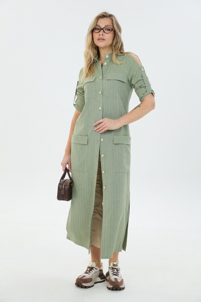 Брюки, платье LM 8032 зеленая_полоска - фото 6