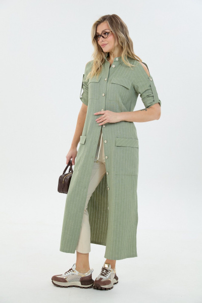 Брюки, платье LM 8032 зеленая_полоска - фото 5