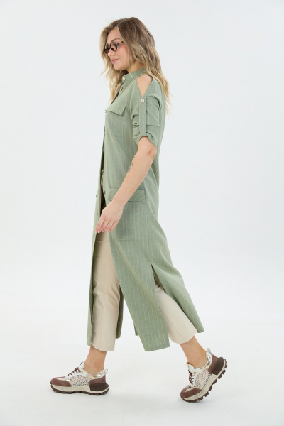 Брюки, платье LM 8032 зеленая_полоска - фото 4