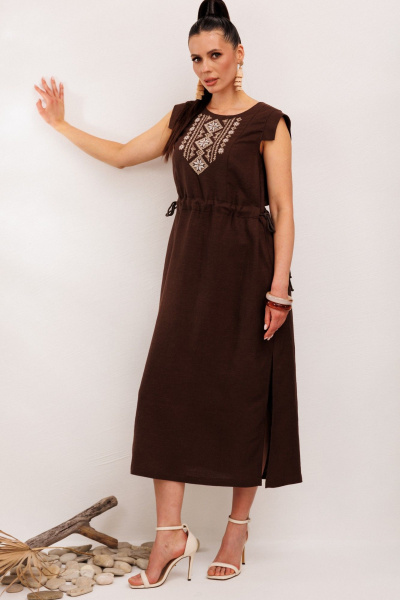 Платье Galean Style 894.2 коричневый - фото 11
