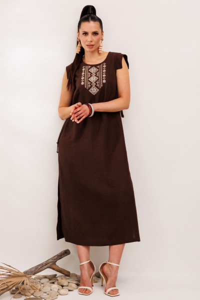 Платье Galean Style 894.2 коричневый - фото 10