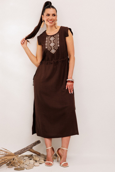 Платье Galean Style 894.2 коричневый - фото 9