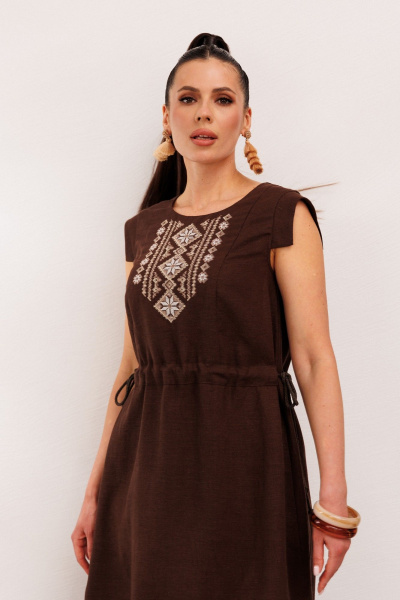 Платье Galean Style 894.2 коричневый - фото 8