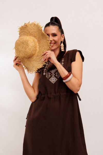 Платье Galean Style 894.2 коричневый - фото 5