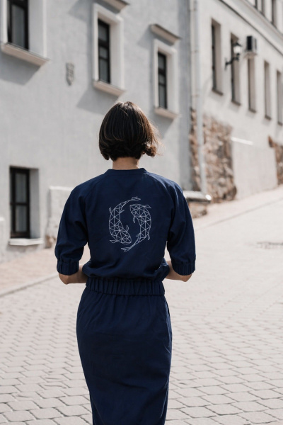 Блуза, юбка iLOKA 25ILor6 тёмно-синий - фото 5