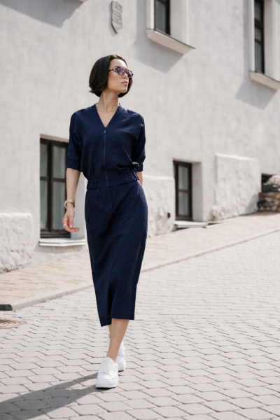 Блуза, юбка iLOKA 25ILor6 тёмно-синий - фото 4