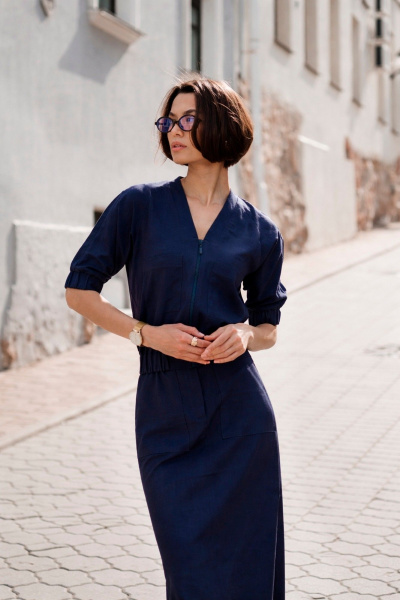 Блуза, юбка iLOKA 25ILor6 тёмно-синий - фото 2