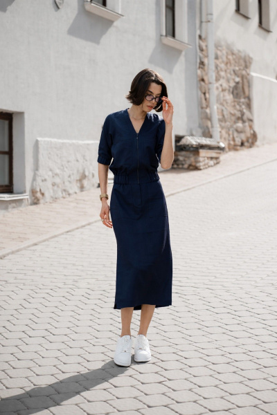 Блуза, юбка iLOKA 25ILor6 тёмно-синий - фото 1