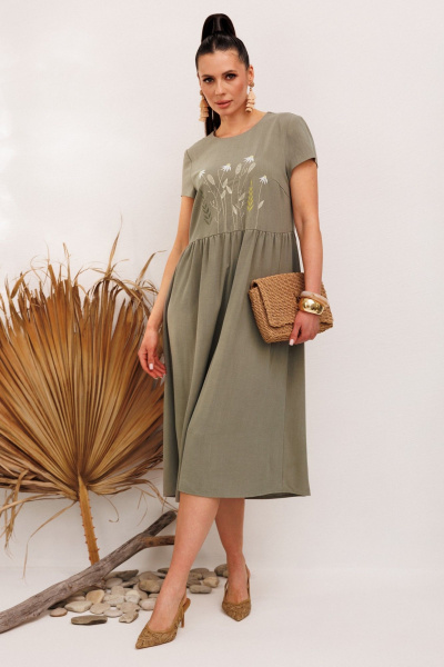 Платье Galean Style 965 хаки - фото 16