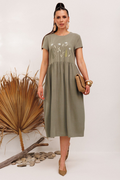 Платье Galean Style 965 хаки - фото 12