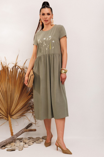 Платье Galean Style 965 хаки - фото 11