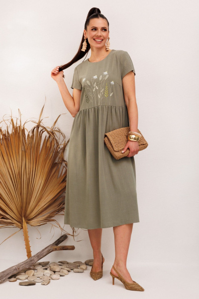 Платье Galean Style 965 хаки - фото 9