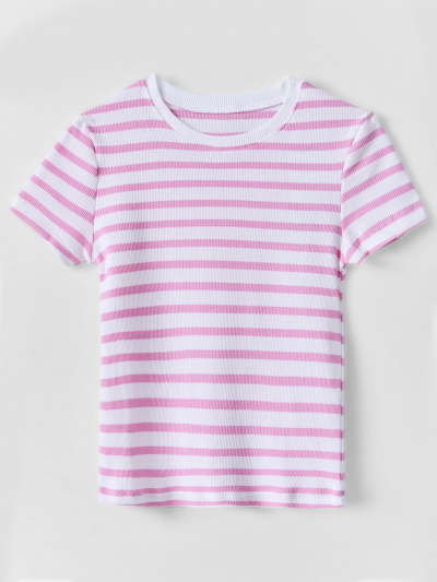 Футболка Mark Formelle 117912/25-41081П-1 розовая_полоска_на_белом - фото 3