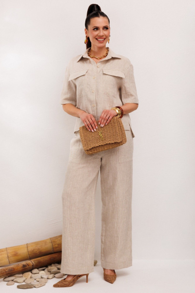 Брюки, жакет Galean Style 982.1 бежевый - фото 10