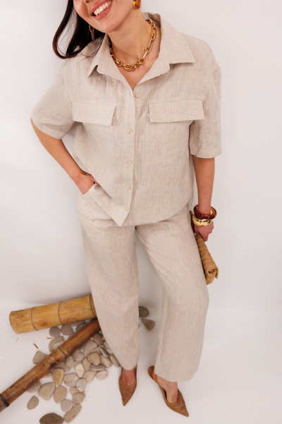 Брюки, жакет Galean Style 982.1 бежевый - фото 6