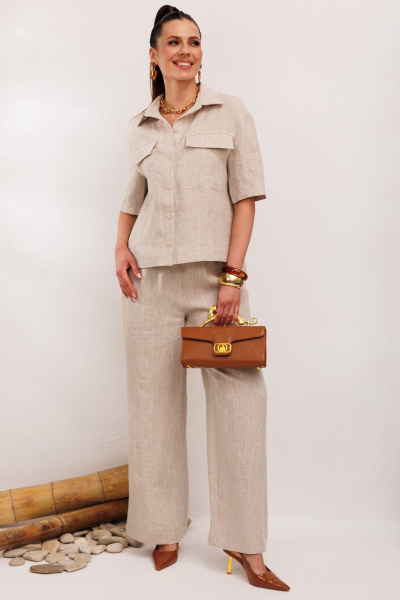 Брюки, жакет Galean Style 982.1 бежевый - фото 1