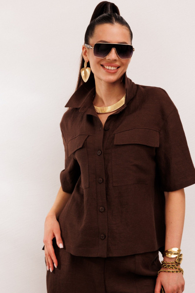 Брюки, жакет Galean Style 982.1 коричневый - фото 20