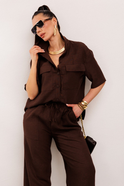 Брюки, жакет Galean Style 982.1 коричневый - фото 17