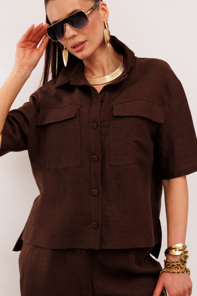 Брюки, жакет Galean Style 982.1 коричневый - фото 11