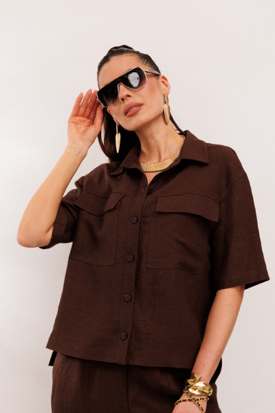 Брюки, жакет Galean Style 982.1 коричневый - фото 10