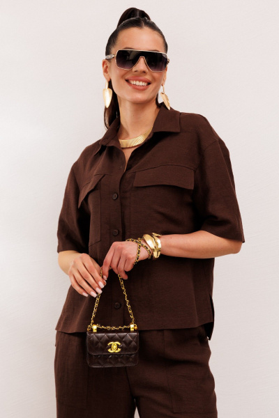 Брюки, жакет Galean Style 982.1 коричневый - фото 9