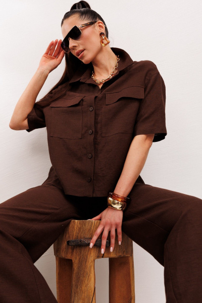 Брюки, жакет Galean Style 982.1 коричневый - фото 8