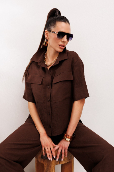 Брюки, жакет Galean Style 982.1 коричневый - фото 6