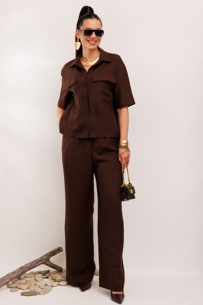 Брюки, жакет Galean Style 982.1 коричневый - фото 4