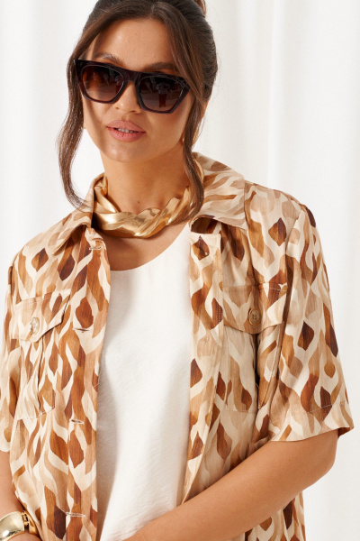 Блуза, брюки, топ Beautiful&Free 6455 песочно-молочный - фото 10