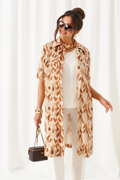 Блуза, брюки, топ Beautiful&Free 6455 песочно-молочный - фото 8