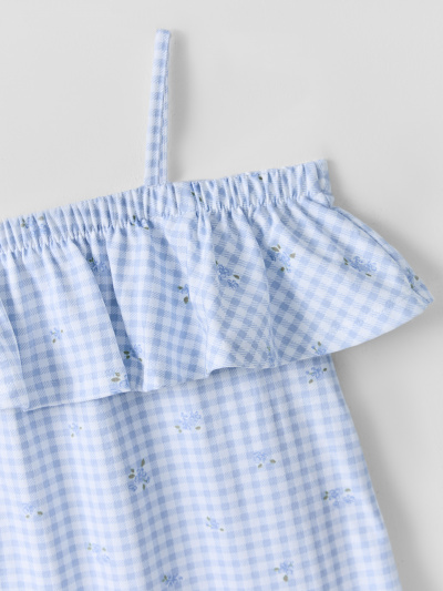 Сарафан Mark Formelle 177732/25-40573П-0 цветы_на_голубой_клетке - фото 4