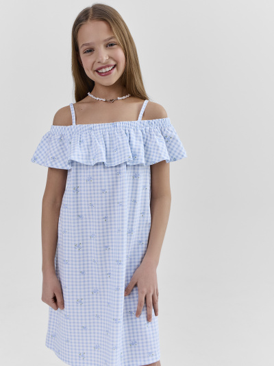 Сарафан Mark Formelle 177732/25-40574П-0 цветы_на_голубой_клетке - фото 2