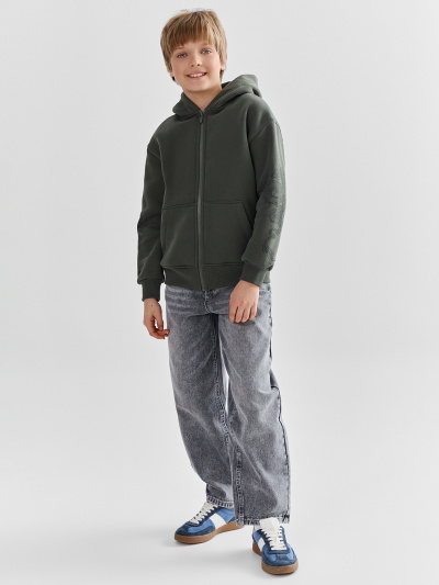 Толстовка Mark Formelle 363332/1/25Е-42070П-7П т.хаки_печать1_2_сл_на_ЛВ_рук_2сл_на_ПР_рук - фото 1