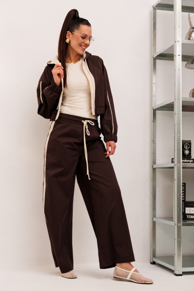 Брюки, бомбер Galean Style 986 коричневый - фото 17