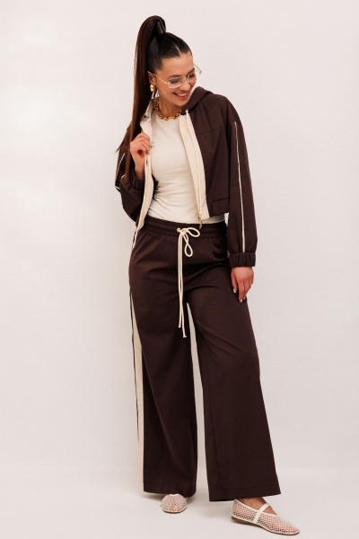 Брюки, бомбер Galean Style 986 коричневый - фото 15