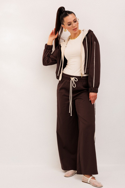 Брюки, бомбер Galean Style 986 коричневый - фото 13