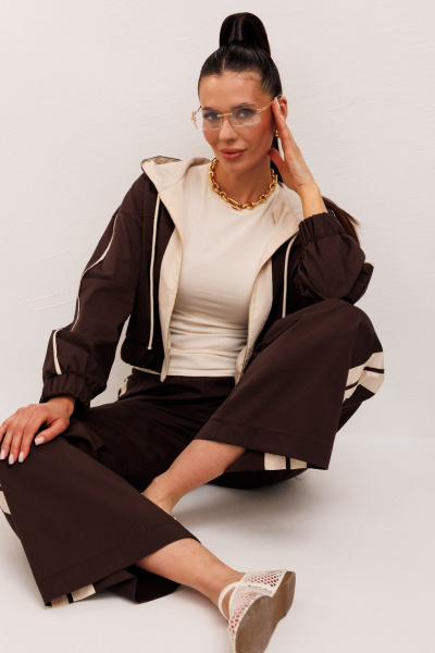 Брюки, бомбер Galean Style 986 коричневый - фото 9