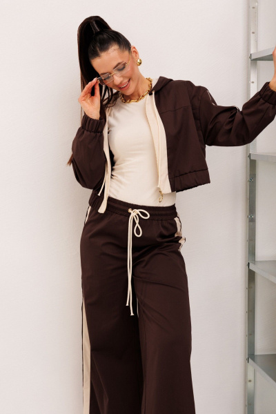 Брюки, бомбер Galean Style 986 коричневый - фото 4