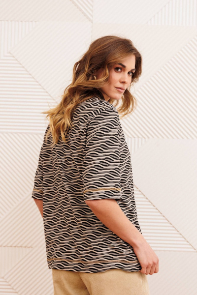 Джемпер Gizart 15380 серо-бежево-черный - фото 6