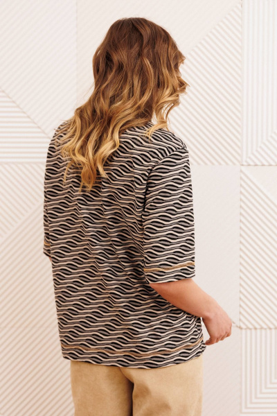 Джемпер Gizart 15380 серо-бежево-черный - фото 5