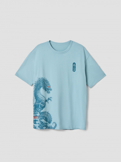 Футболка, шорты Mark Formelle 591039/25-5087ПП-0 полынь_черный_печать_3_сл_на_пол_1_сл_на_пол - фото 1