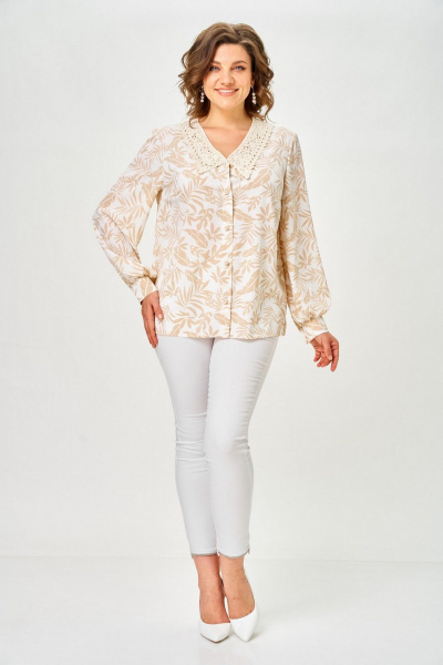 Блуза Svetlana-Style 2304 бежевые_листики - фото 4