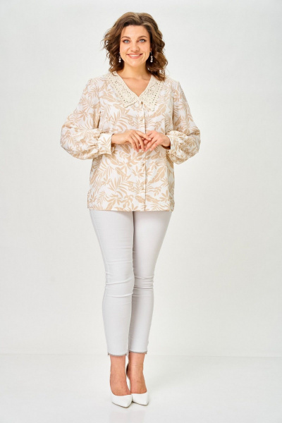 Блуза Svetlana-Style 2304 бежевые_листики - фото 3