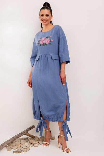 Платье Galean Style 1003 синий - фото 11